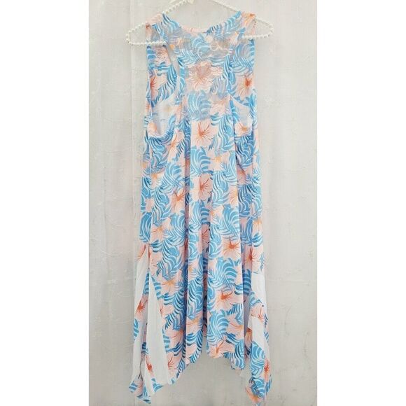 Lot of 2 Summer Dresses Women's Mediums Blue White Floral - Picture 3 of 6